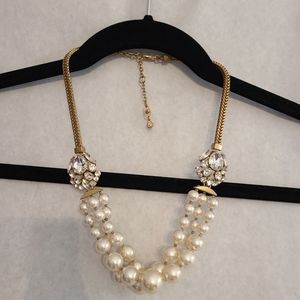 Cabi Pearl and Rhinestone Statement Necklace